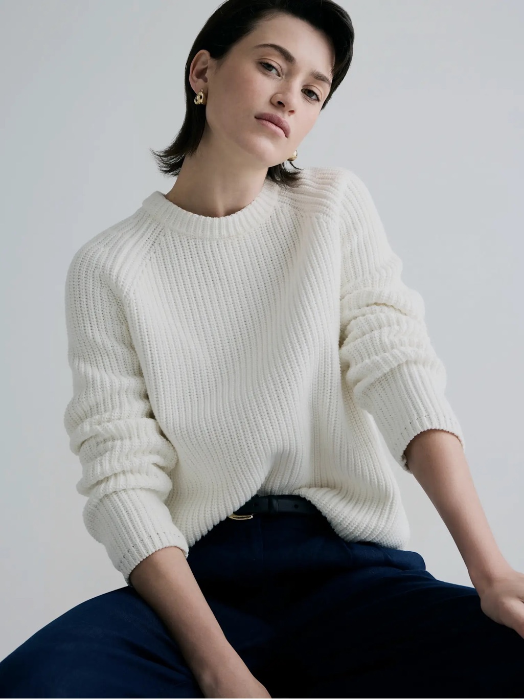 Quince 100% Organic Cotton Fisherman Crew Sweater